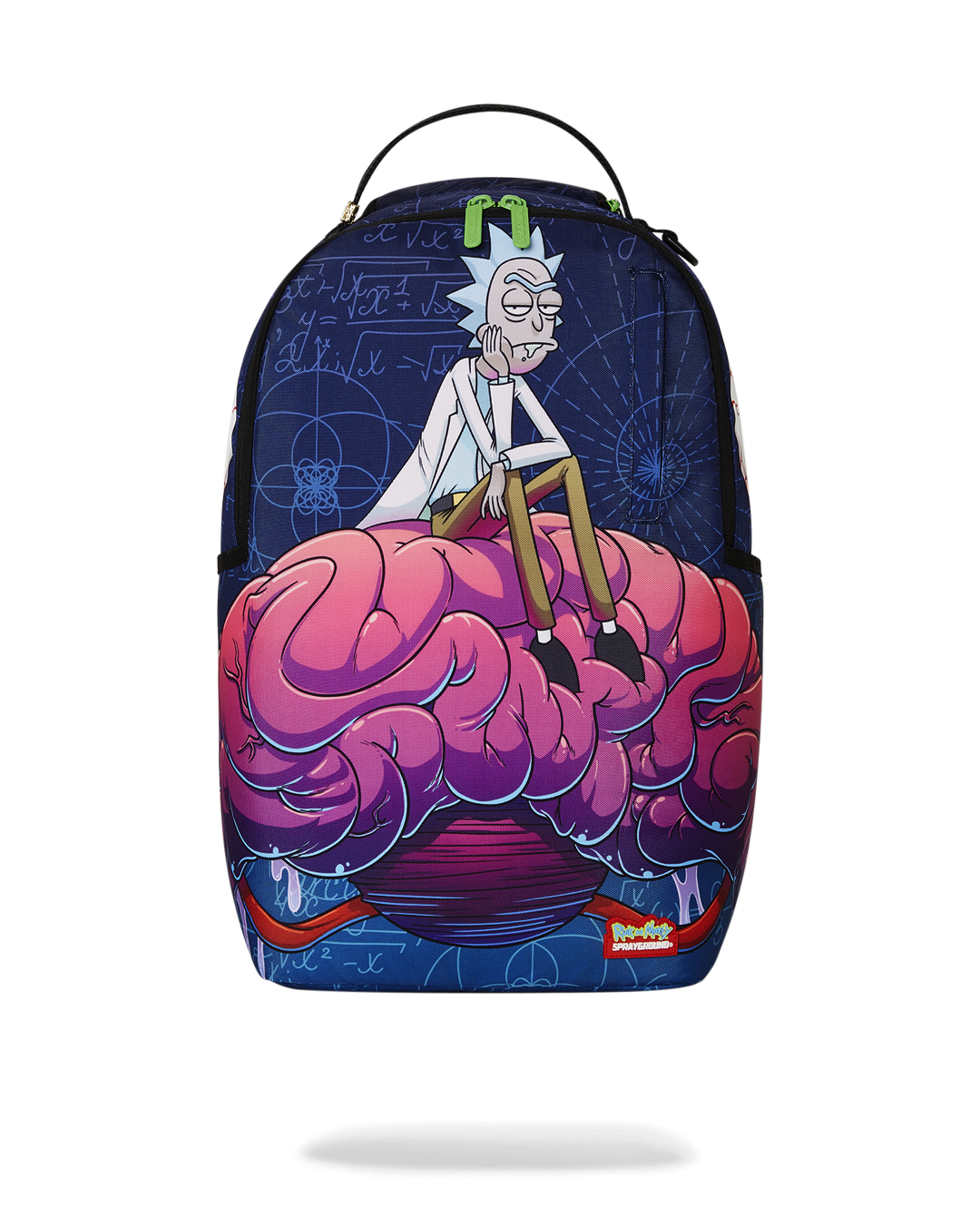 Rick and Morty backpack with clear Sprayground material and Brain Shark design