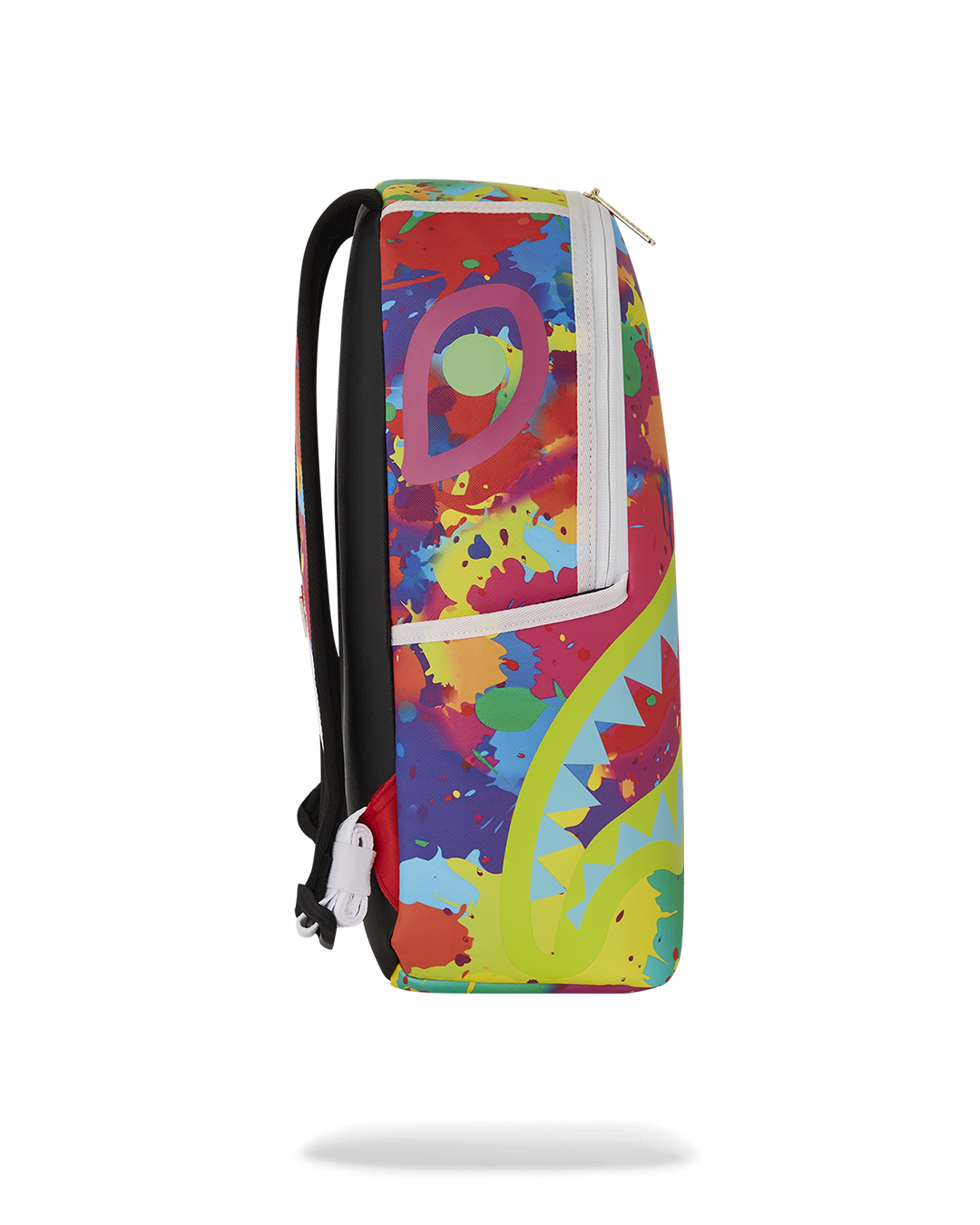 Chaos Twins faux leather backpack worn as one piece, showcasing adjustable straps and front pocket