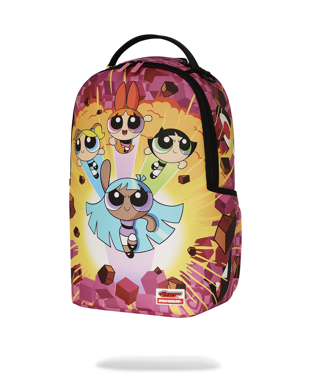 Interior of faux leather rucksack backpack with laptop and sunglass compartments