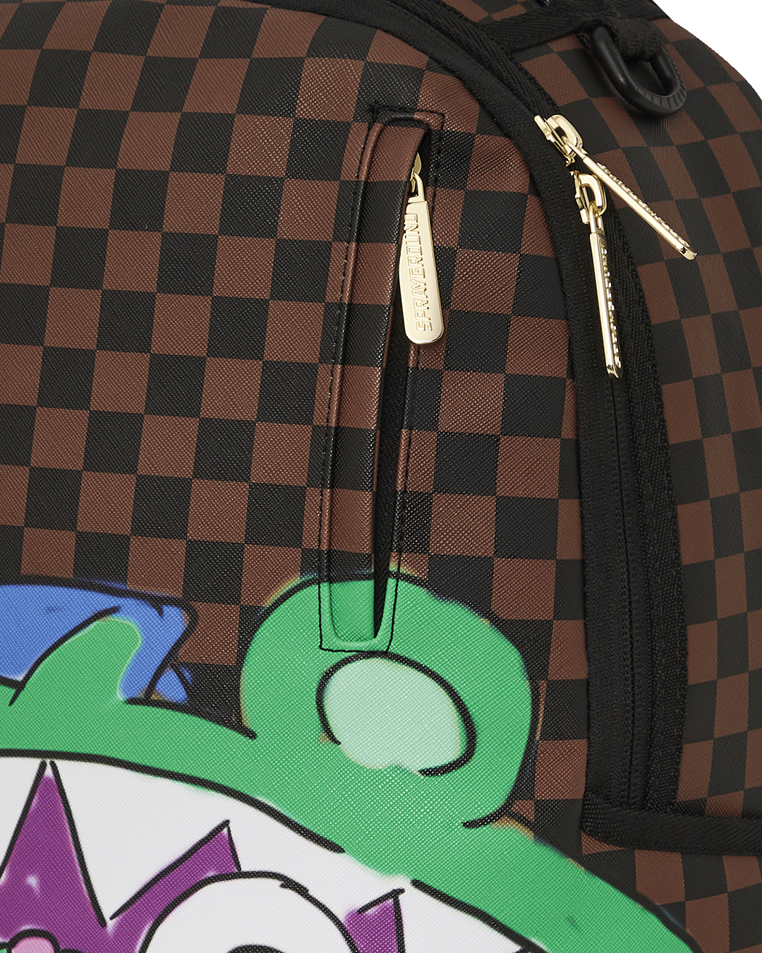 Sprayground faux leather rucksack backpack with laptop compartment and front zipper pocket