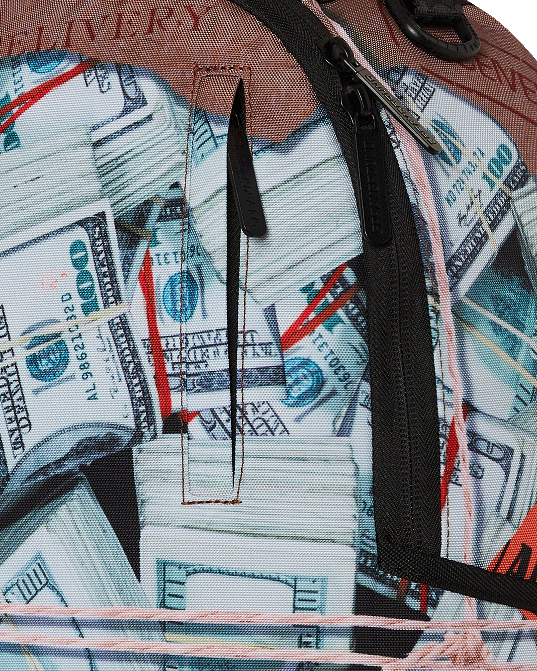 Open backpack revealing the interior laptop compartment and organizer pockets.