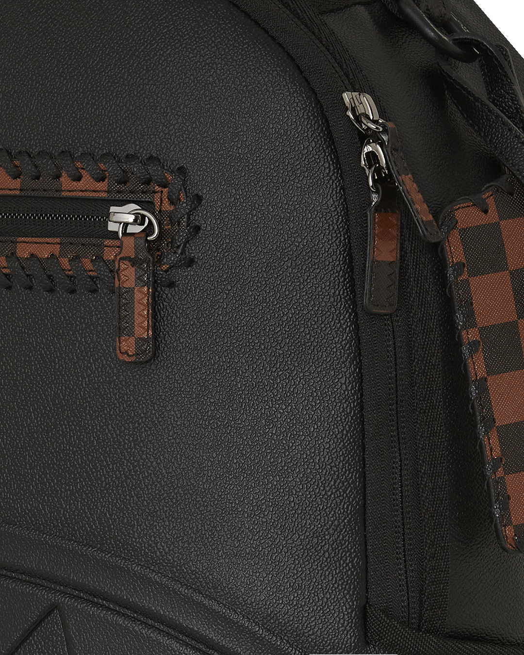 Interior view of the laptop compartment in the designer backpack