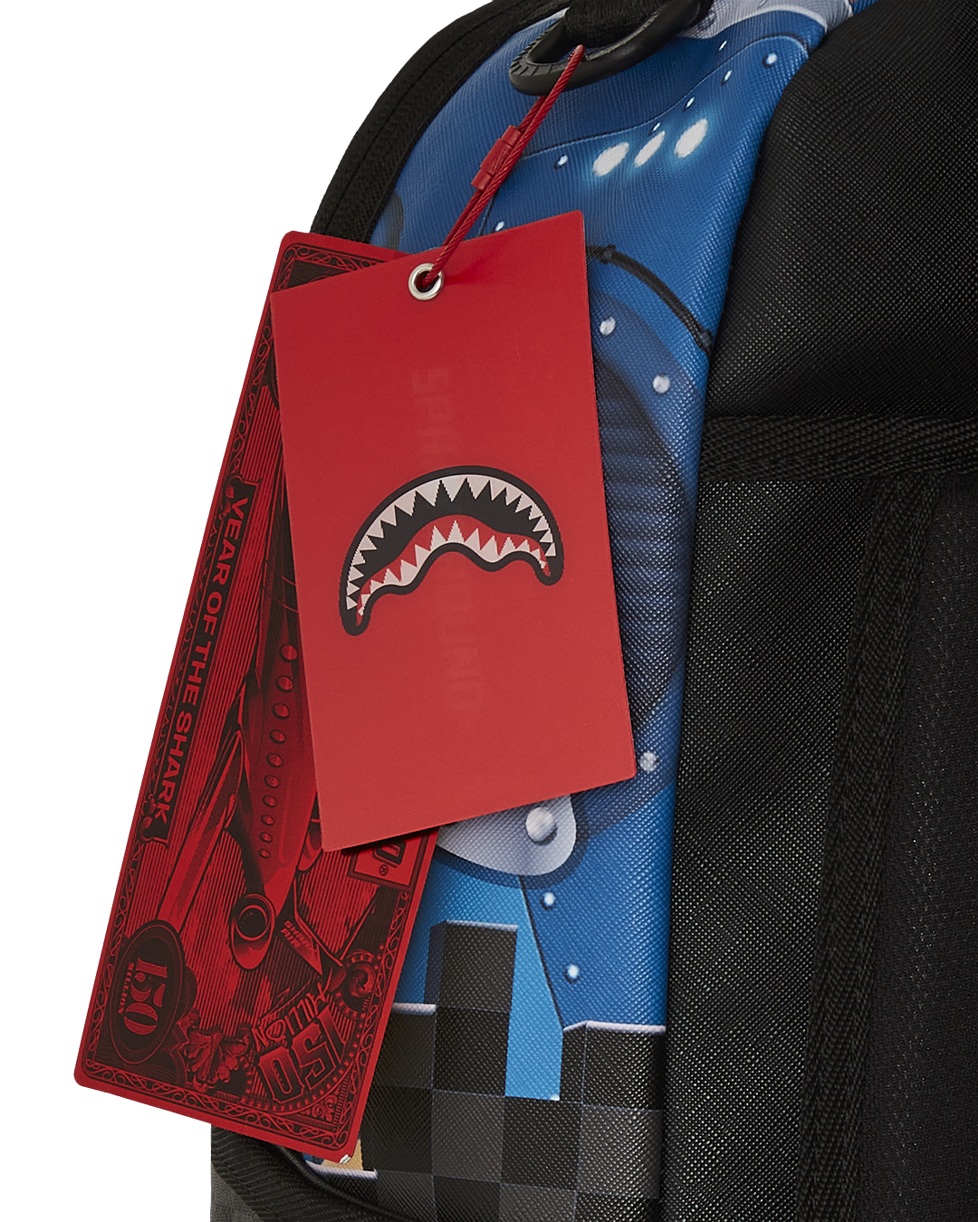 Front view of the Minions faux leather mini backpack, showcasing the zipper pocket and fun design.
