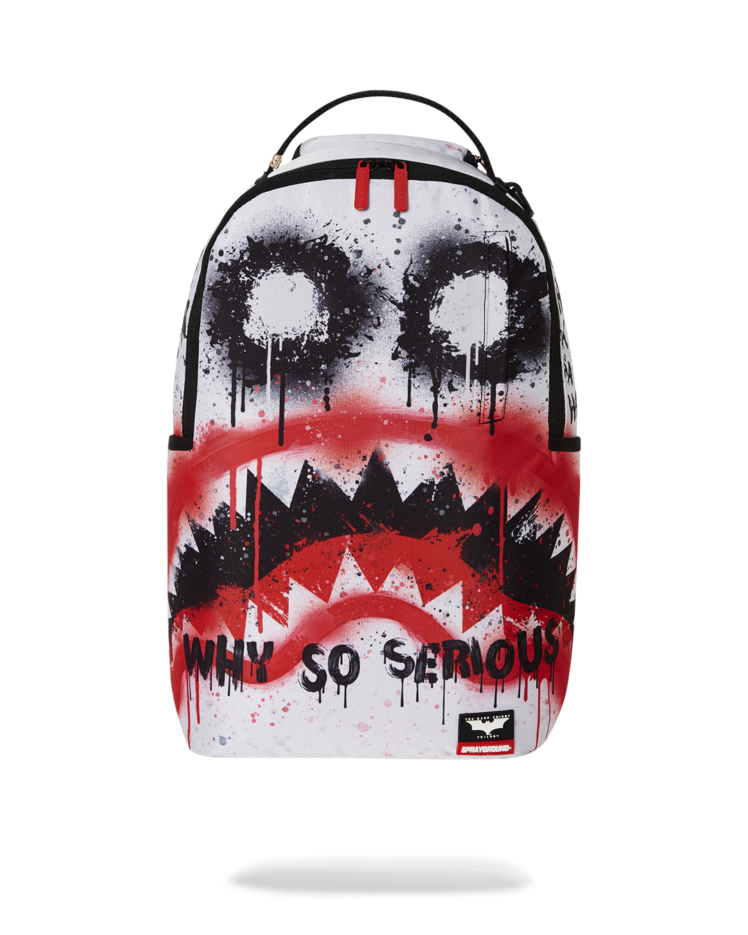 Front view of designer backpack with gold zipper accents and ergonomic mesh padding