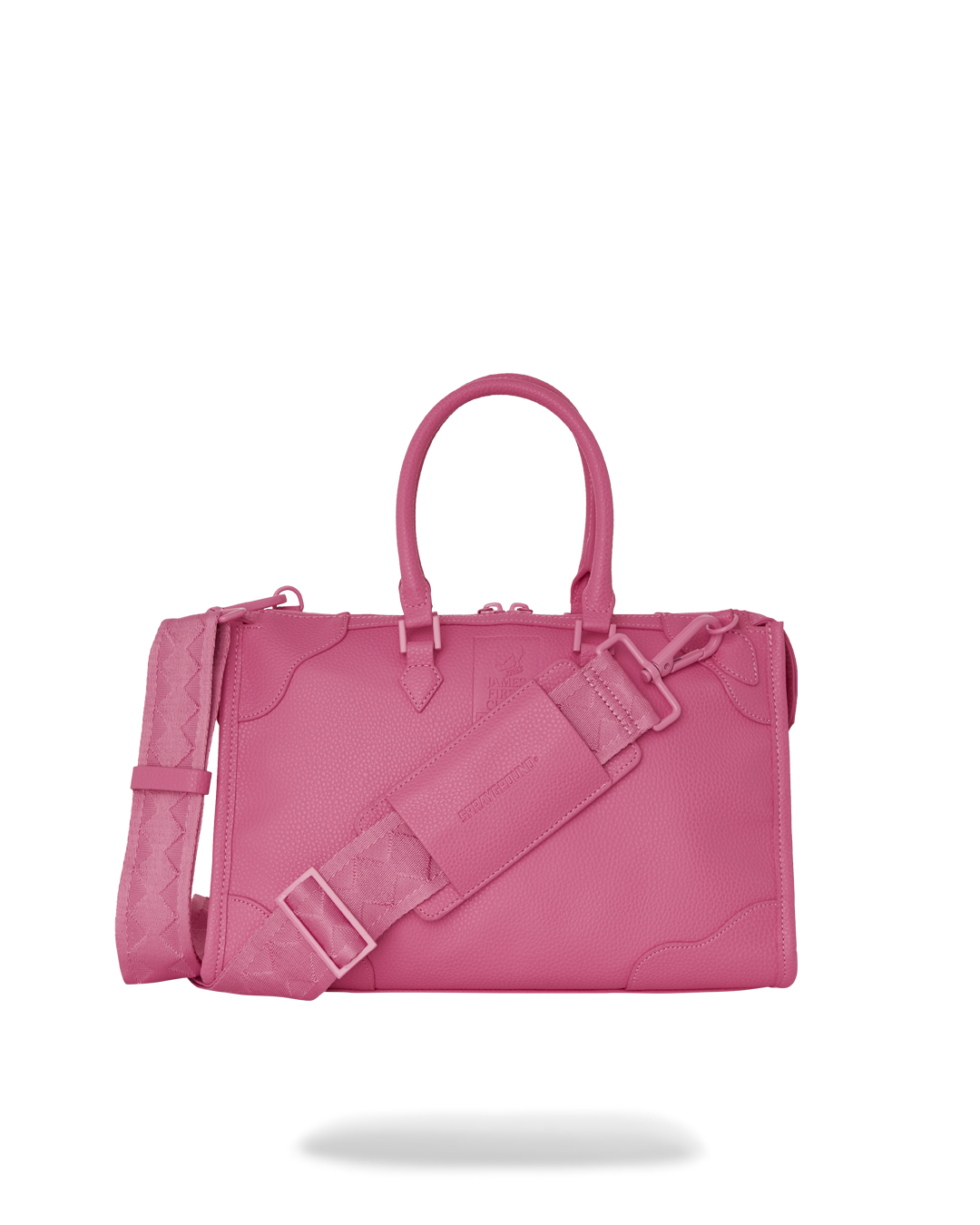 Luxury faux leather duffle bag in a chic setting