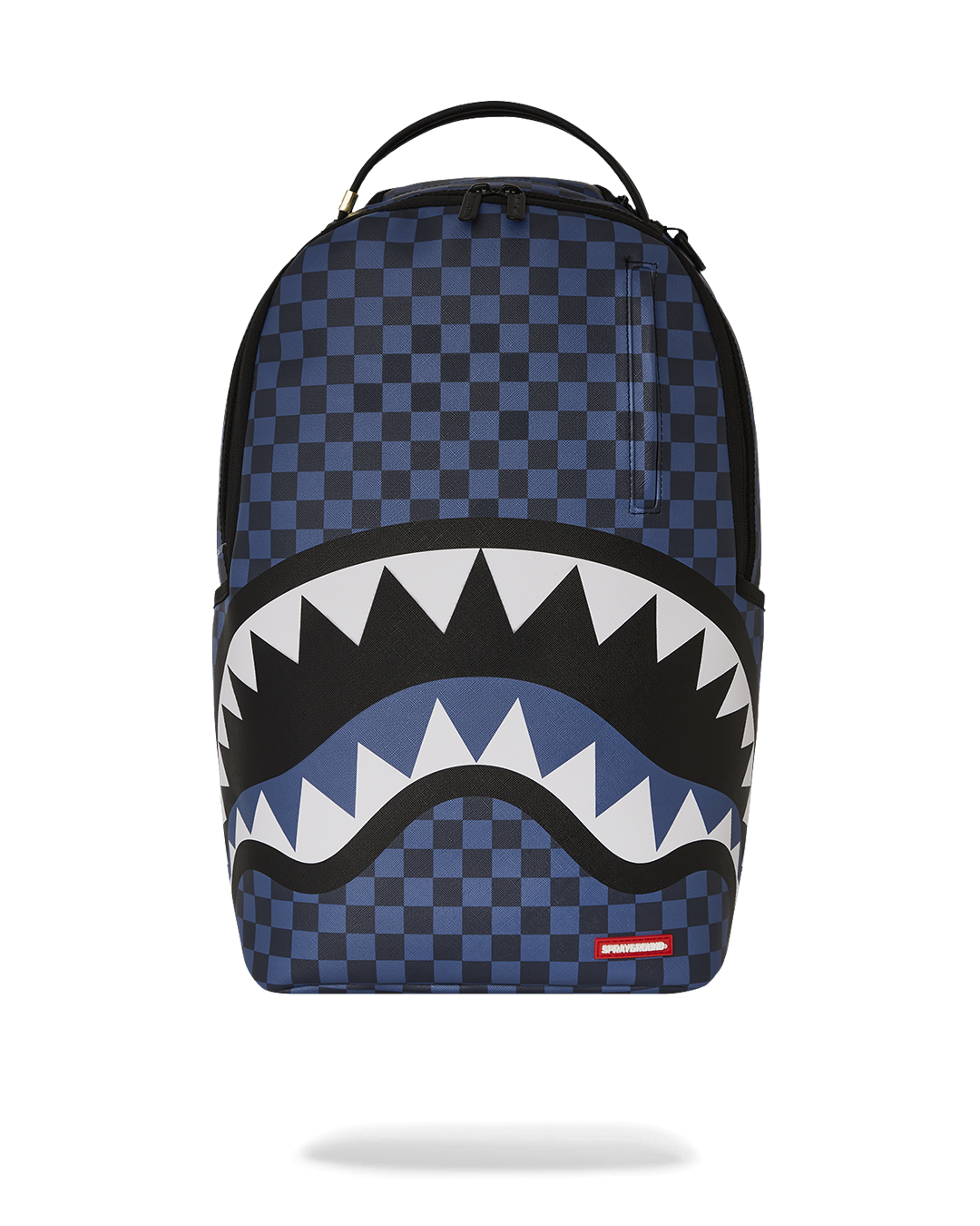 Faux leather backpack with Sharks in Paris design, front view