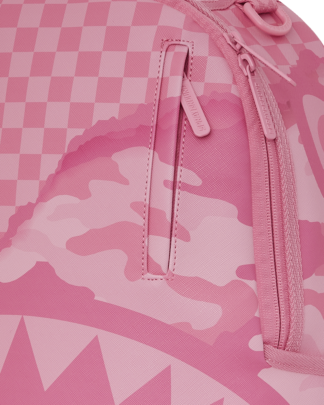 Side angle highlighting slide-through luggage sleeve