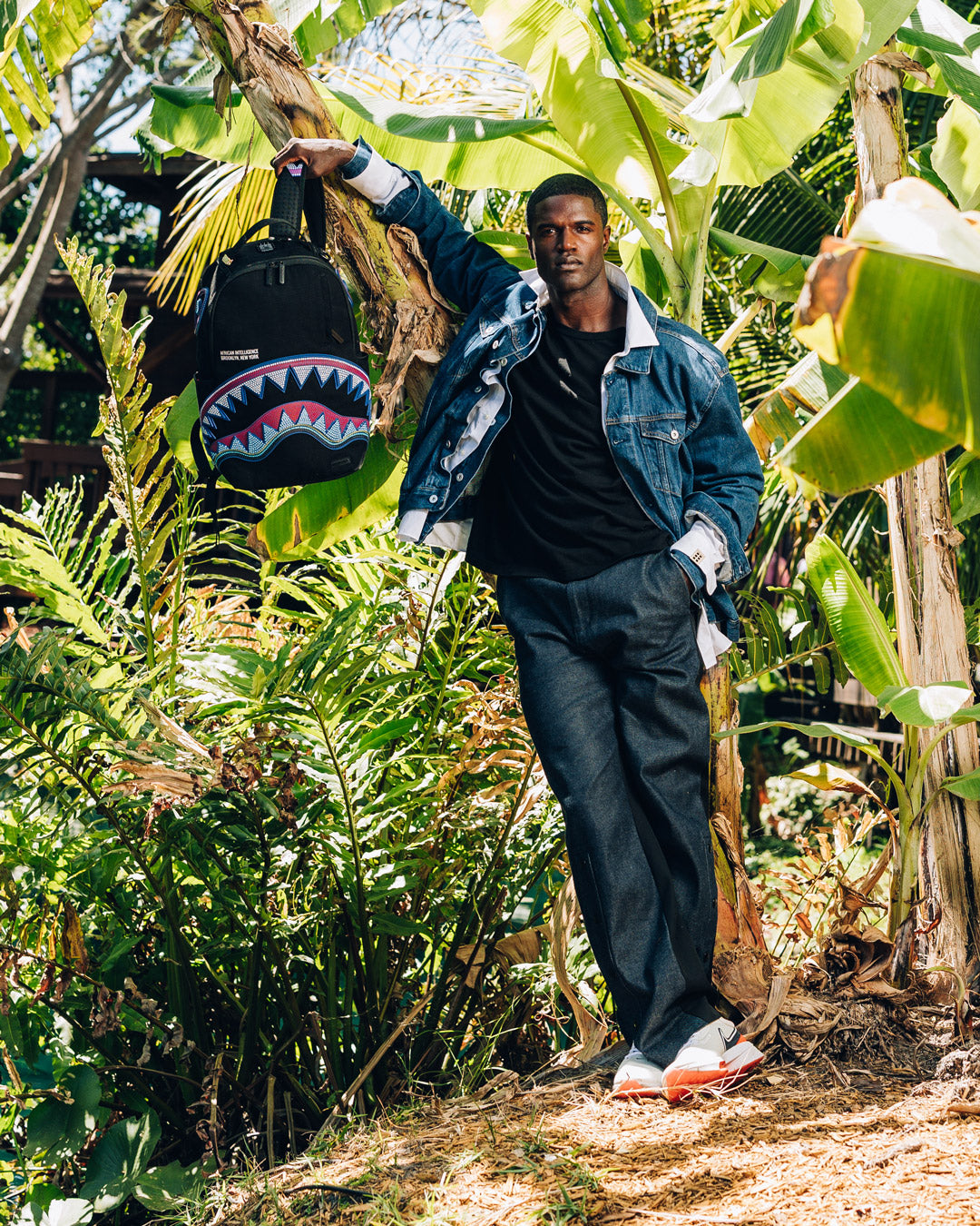 Side pocket detail showing Sprayground’s signature zipper design