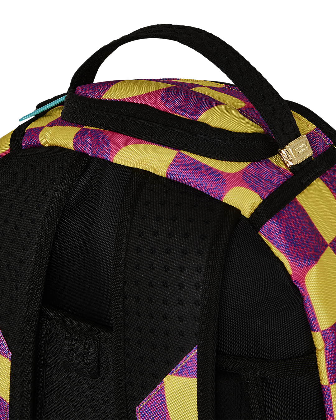 Front angle of ergonomic backpack with padded straps and zipper compartments