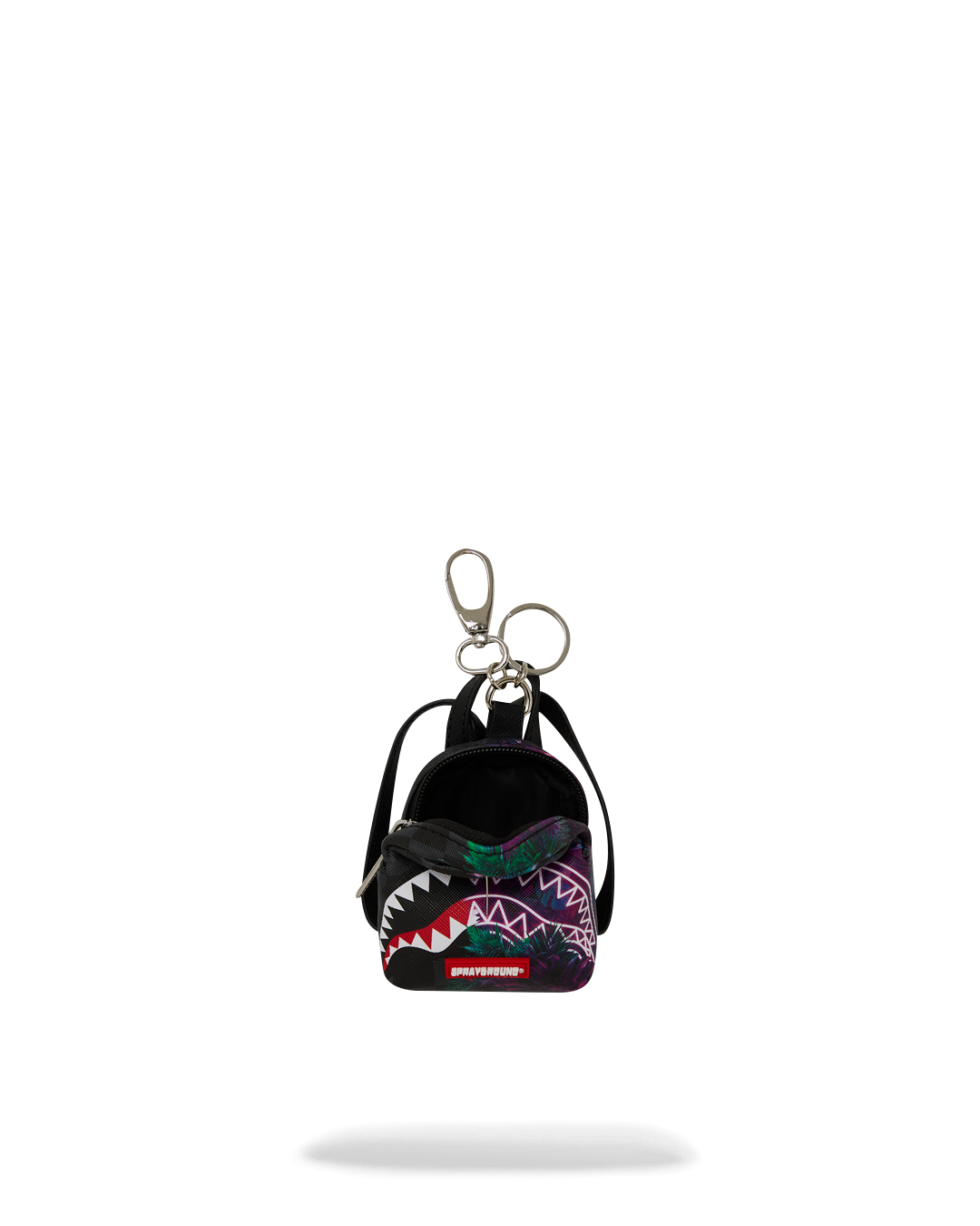 Lululemon keychain attached to a backpack, showing its sleek design