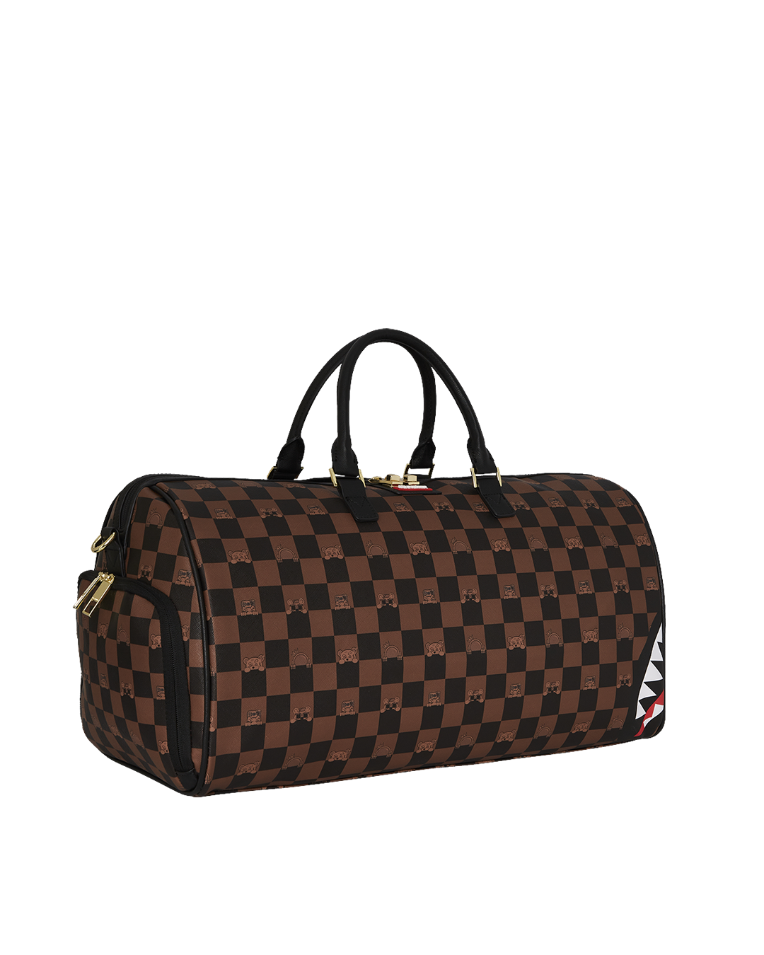 Lifestyle image featuring the duffle on city pavement, styled for womens travel