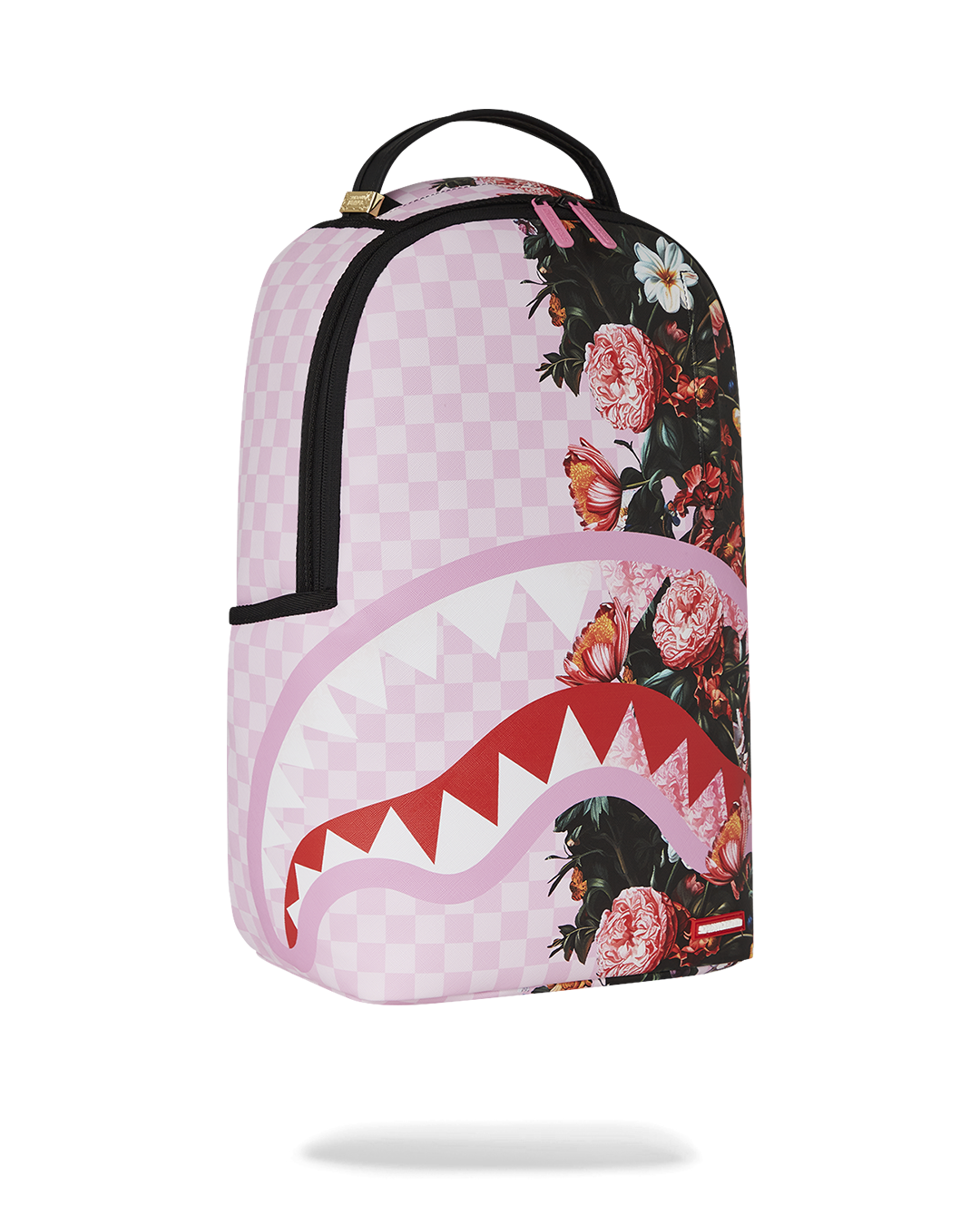 Back of backpack with adjustable straps and luggage sleeve for travel