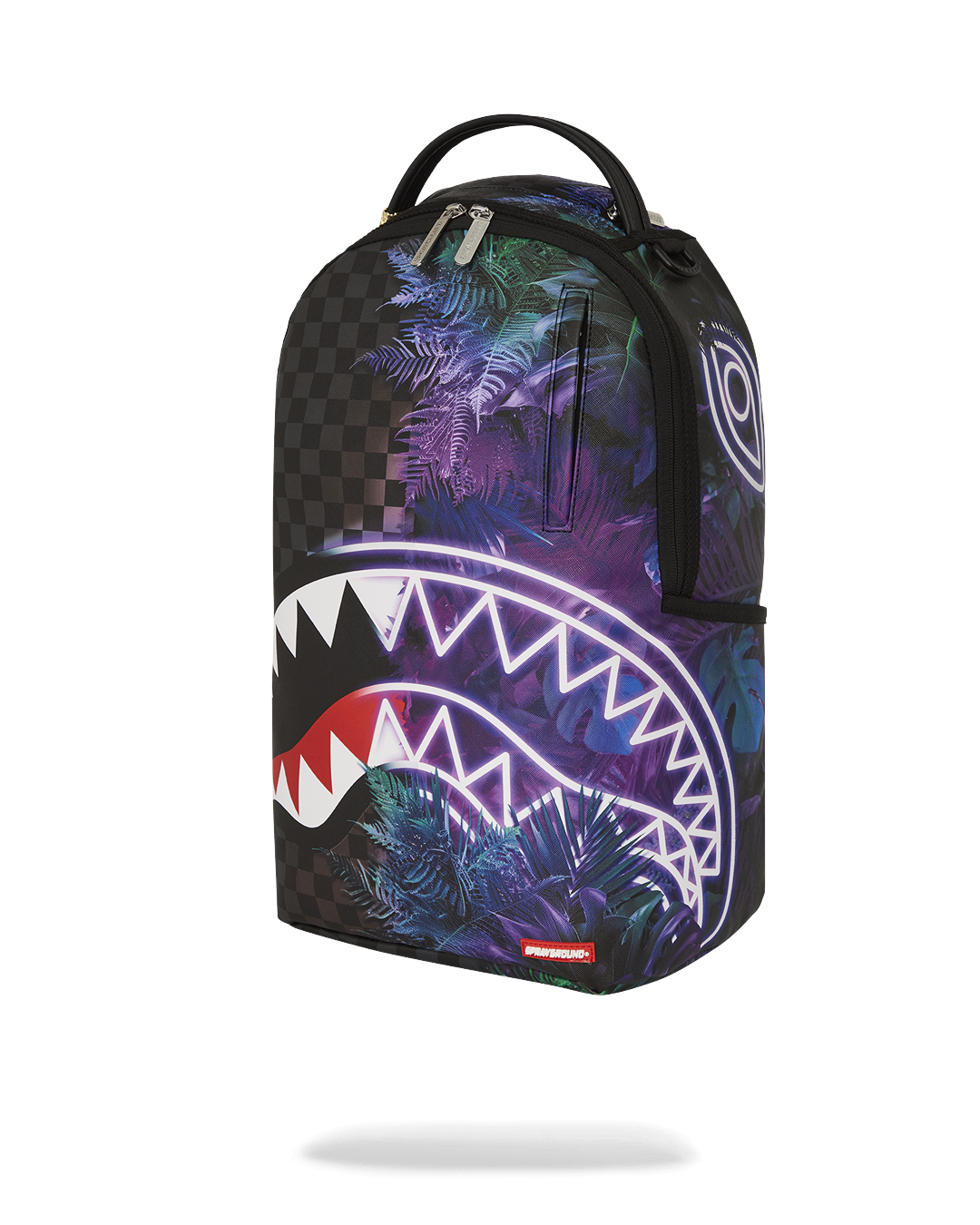Back view of the stylish faux leather backpack with adjustable straps.