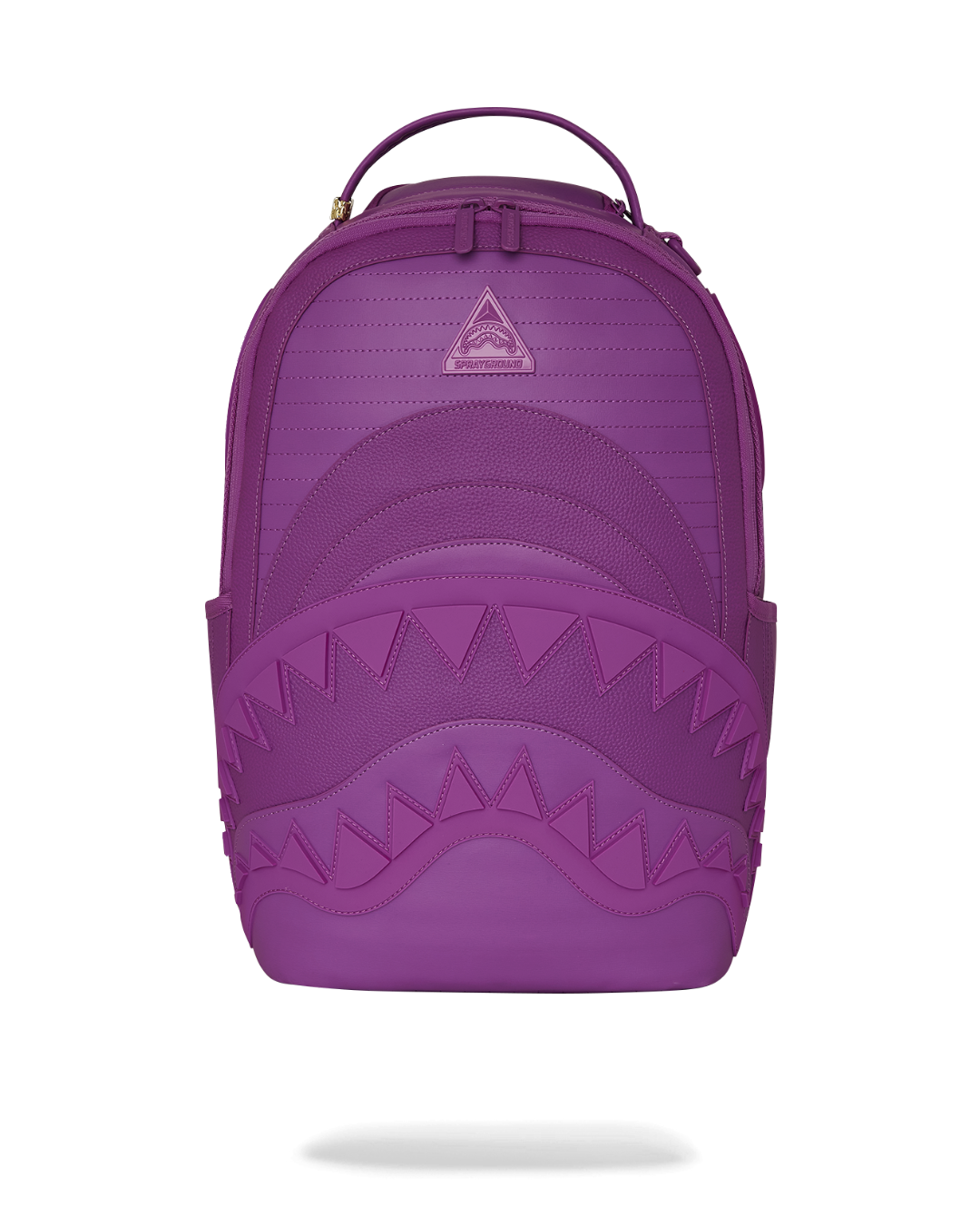 Murasaki faux leather backpack worn casually with a laptop inside