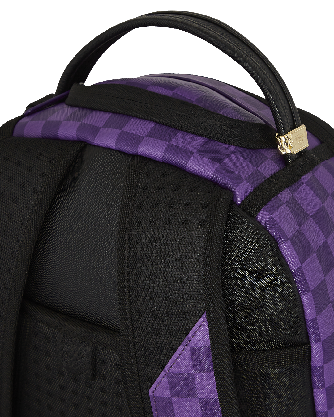 Interior shot displaying the separate velour laptop compartment and organizer pockets.