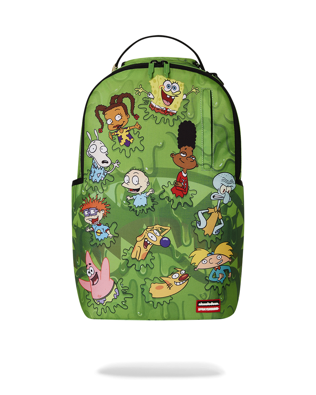 Slim Nickelodeon Slime Squad backpack with front zipper pocket and side pockets