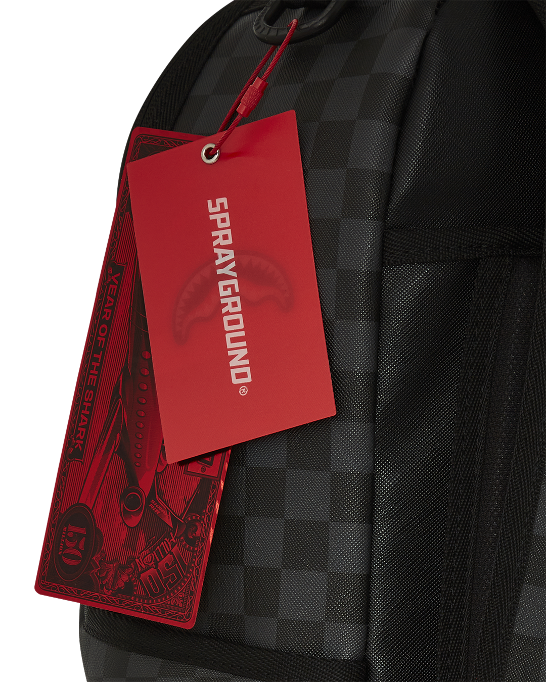 Faux leather backpack with water-resistant nylon base