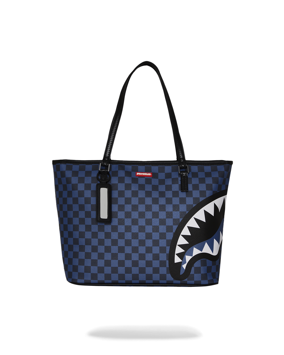 Sprayground Tote bag with animal print design, featuring a top zipper opening and double handle.