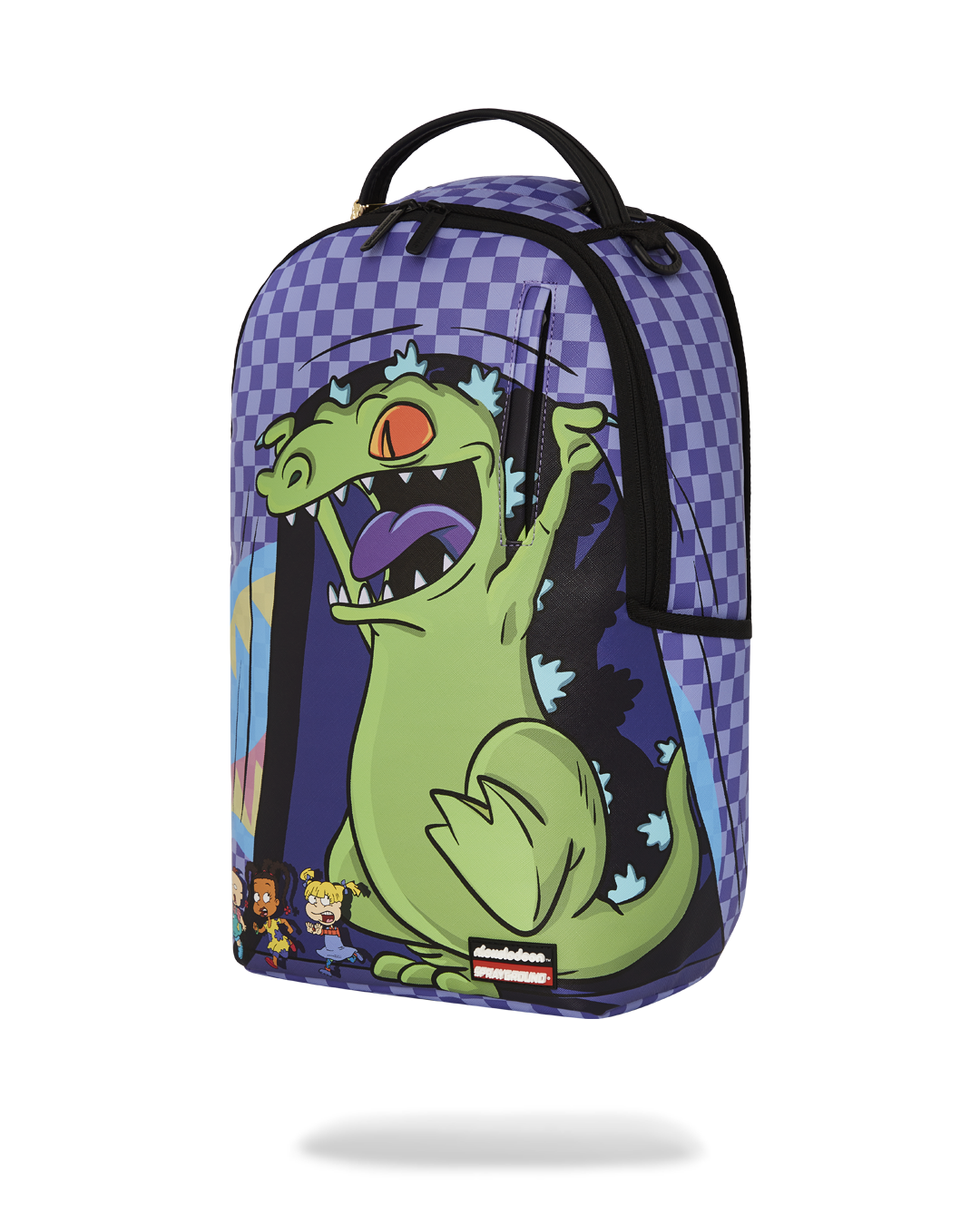 Backside of faux leather backpack with mesh padding and adjustable straps for daily use.