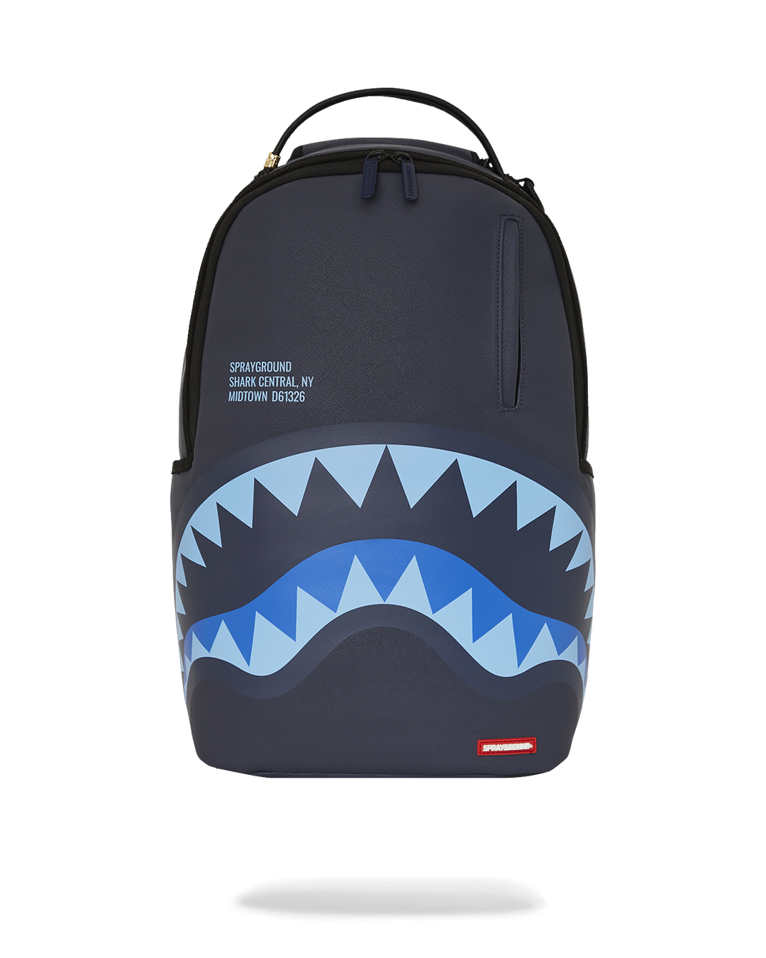Pink Sprayground backpack worn casually, showing adjustable straps and side pockets.