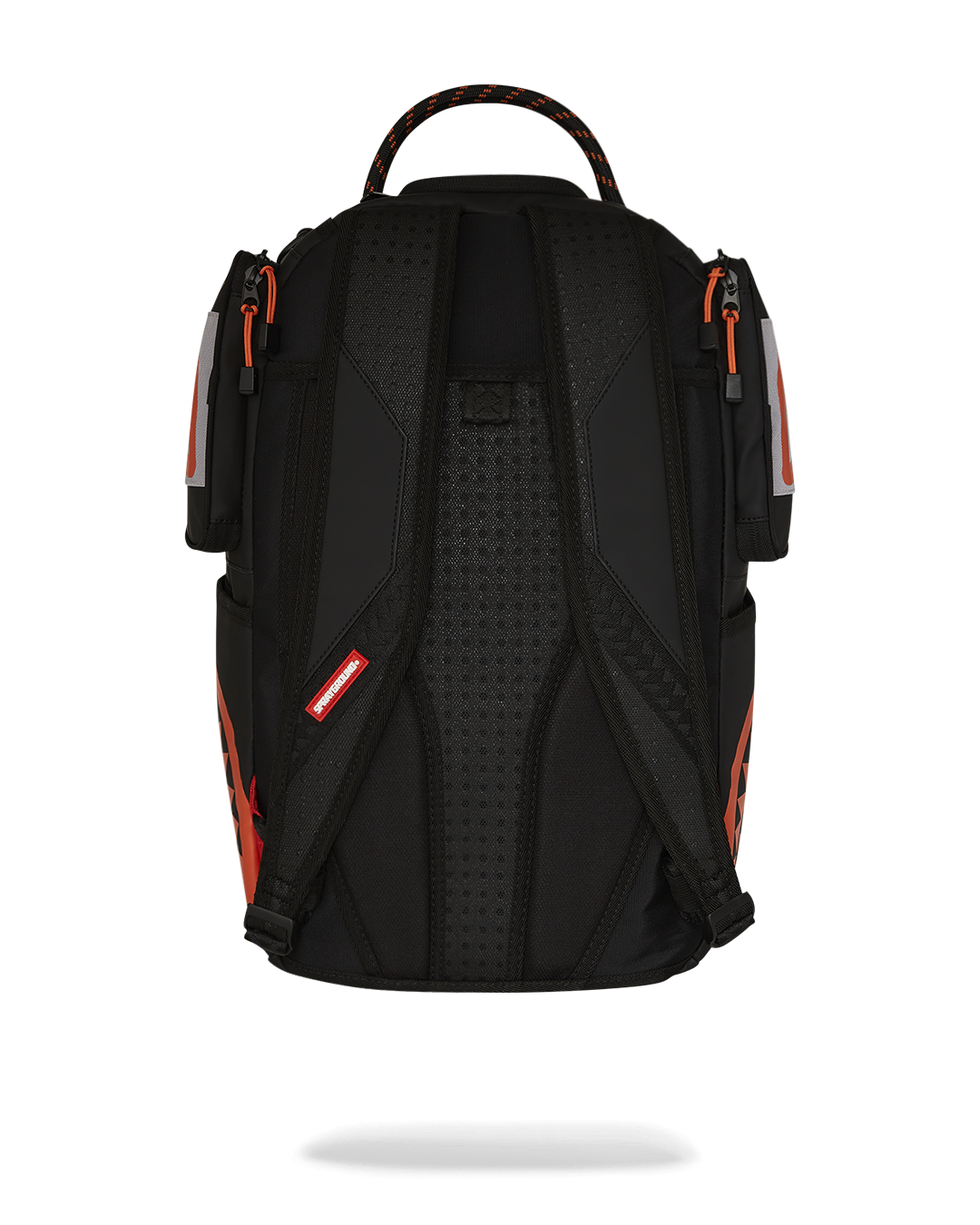 Stylish faux leather backpack with front cargo pocket and side pockets