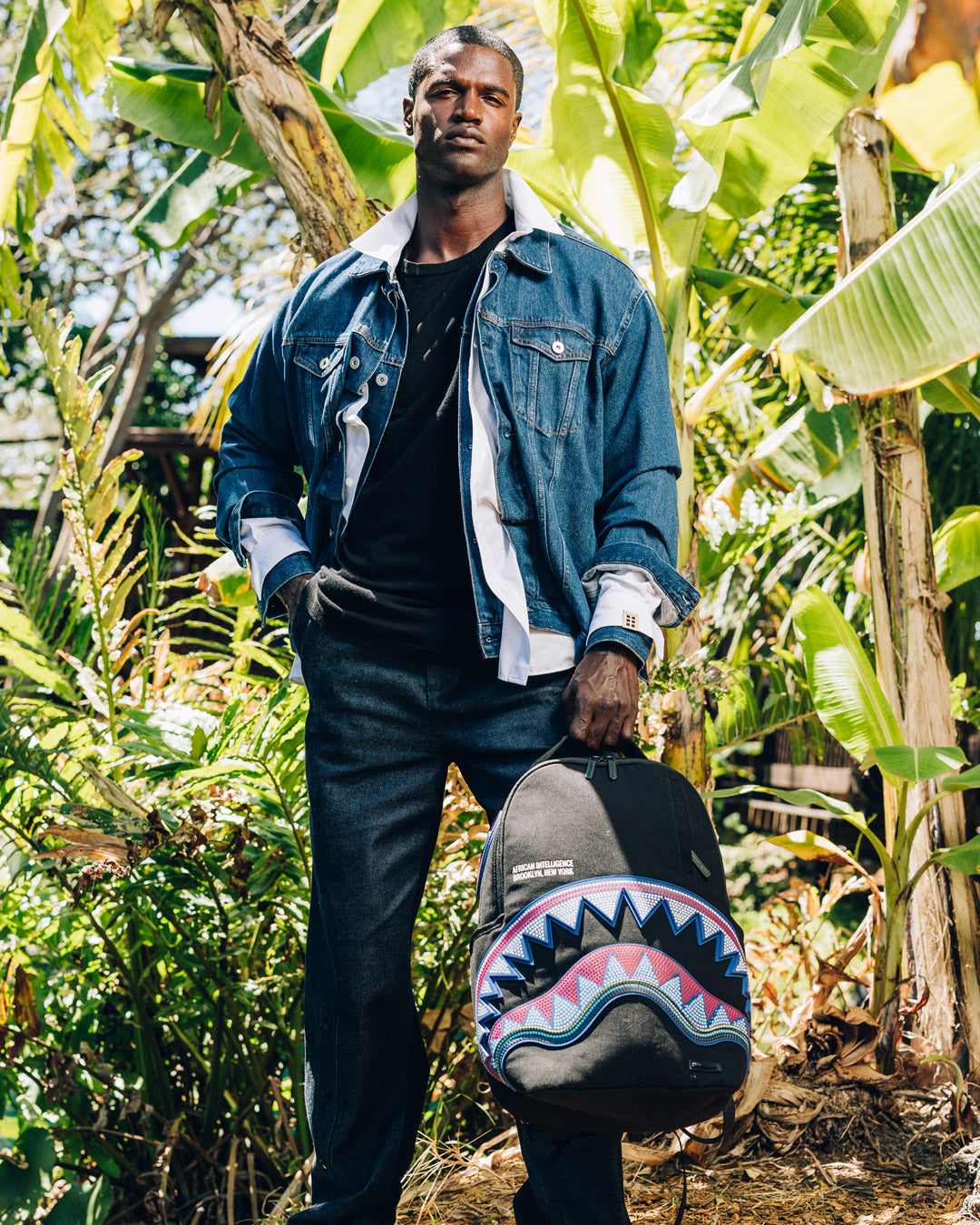 Side pocket detail showing Sprayground’s signature zipper design