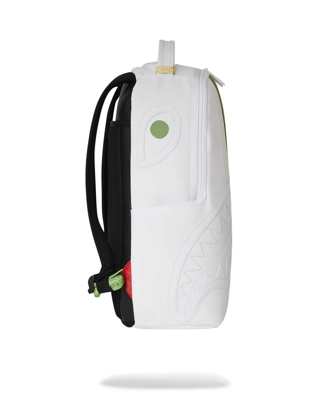 Back view showing ergonomic mesh padding and luggage sleeve