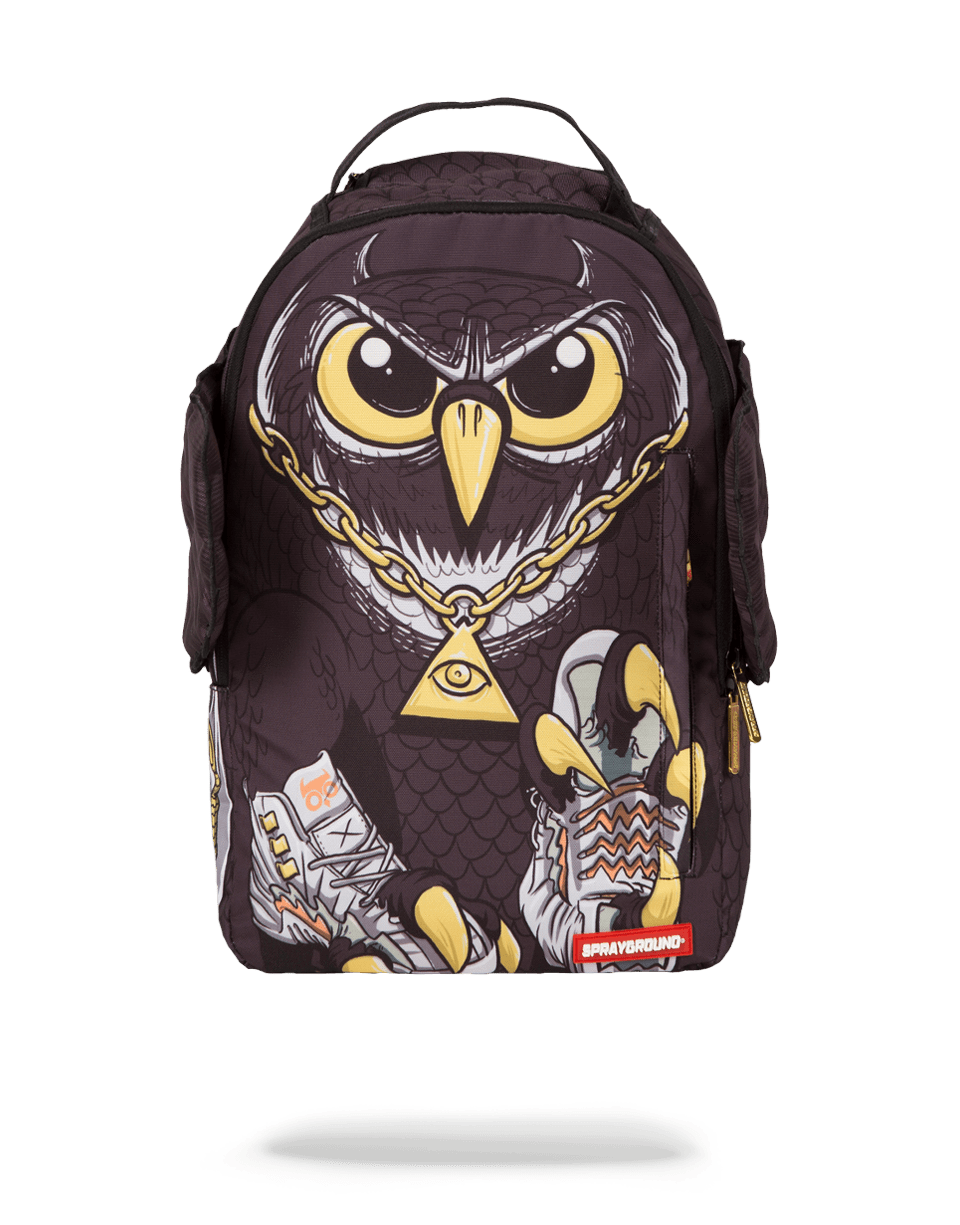 Front view of the ergonomic coach laptop bag featuring custom wings.