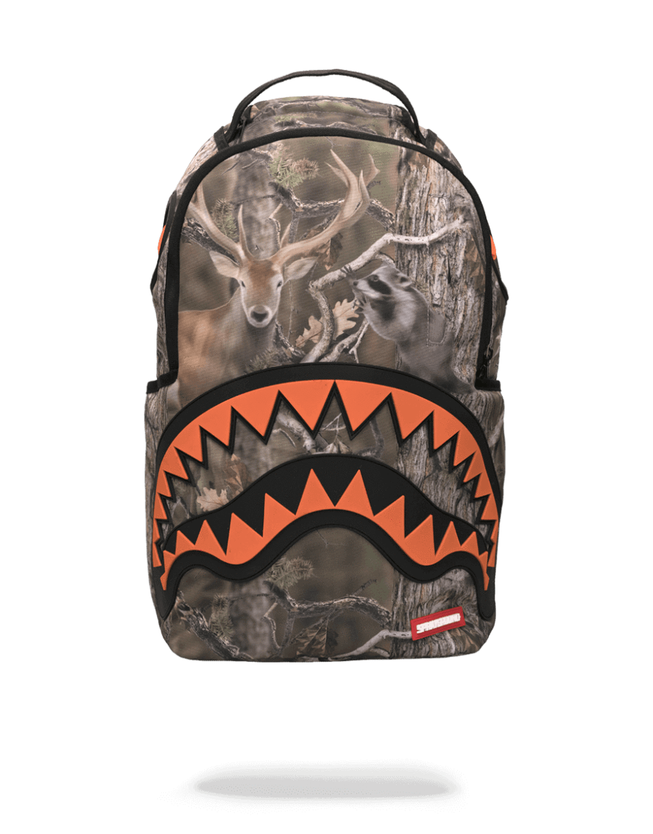 Close-up of Wild Life Hunter Backpack’s water-resistant fabric and zippered pockets