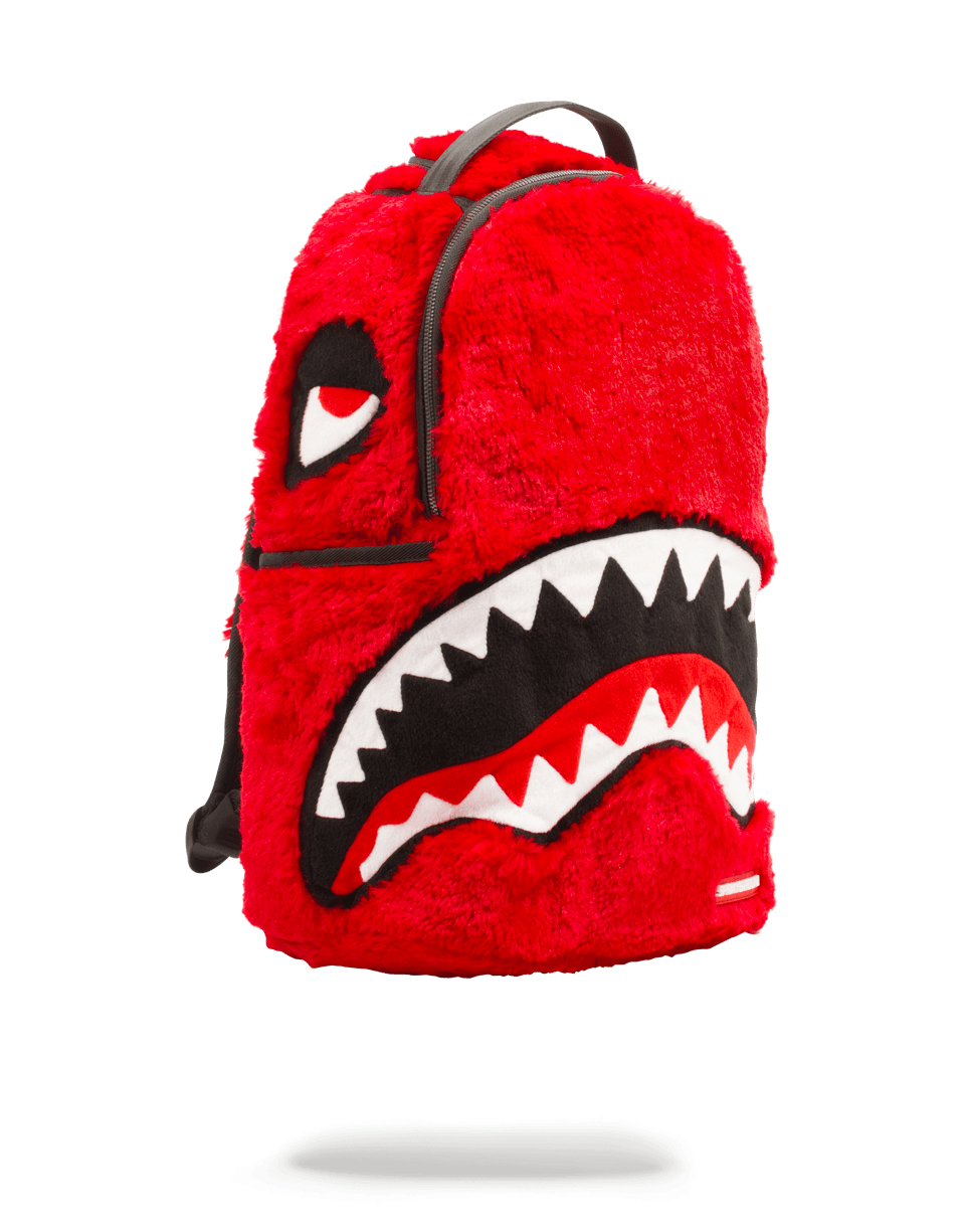 Fur Monster Travel Backpack showcasing side pockets and ergonomic back padding.