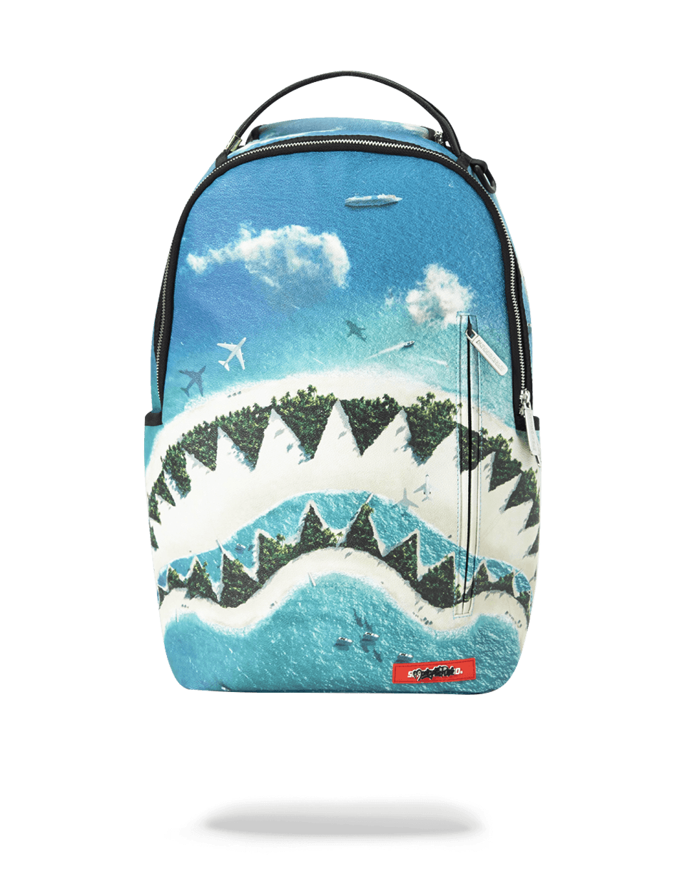 Front view of Sprayground Authentic Laptop Bag with zipper pocket.