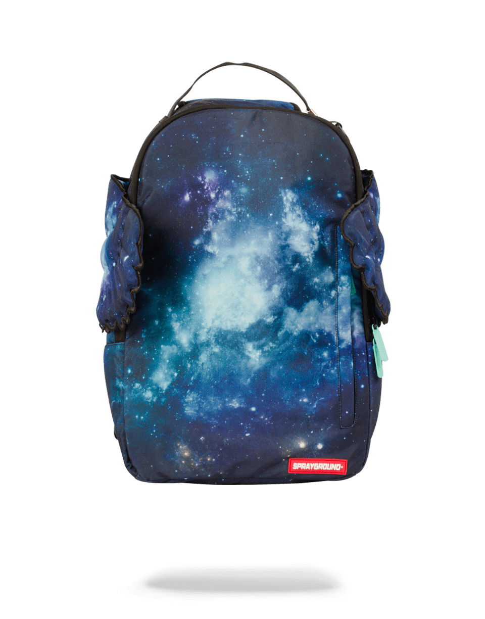 Galaxy Wings backpack with stylish embroidered wings and ergonomic design.