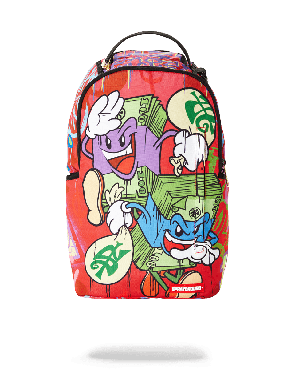 Front angle view of the backpack showing laptop compartment and stash pocket