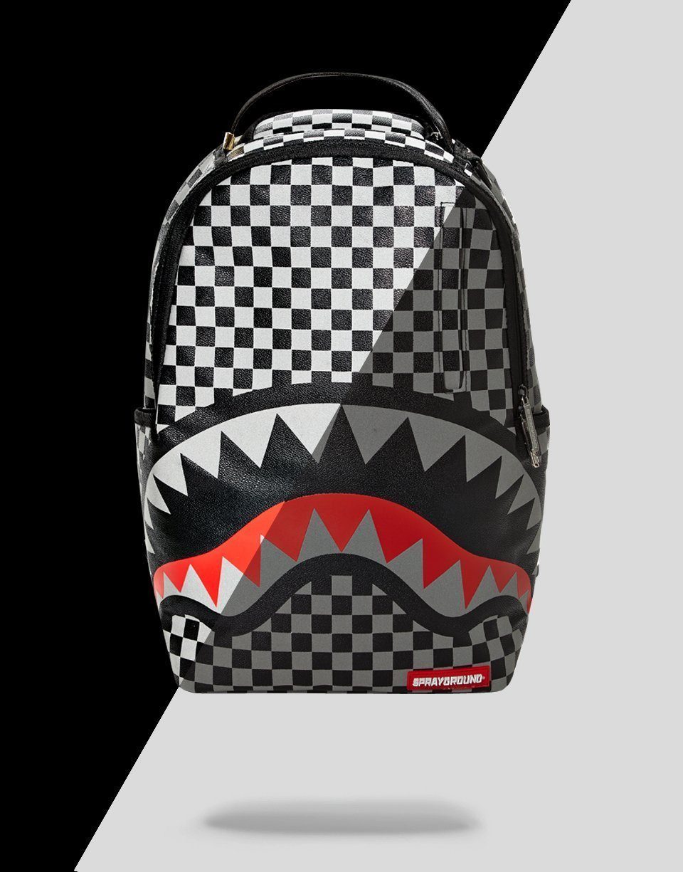Vegan leather shark laptop backpack for women, front view