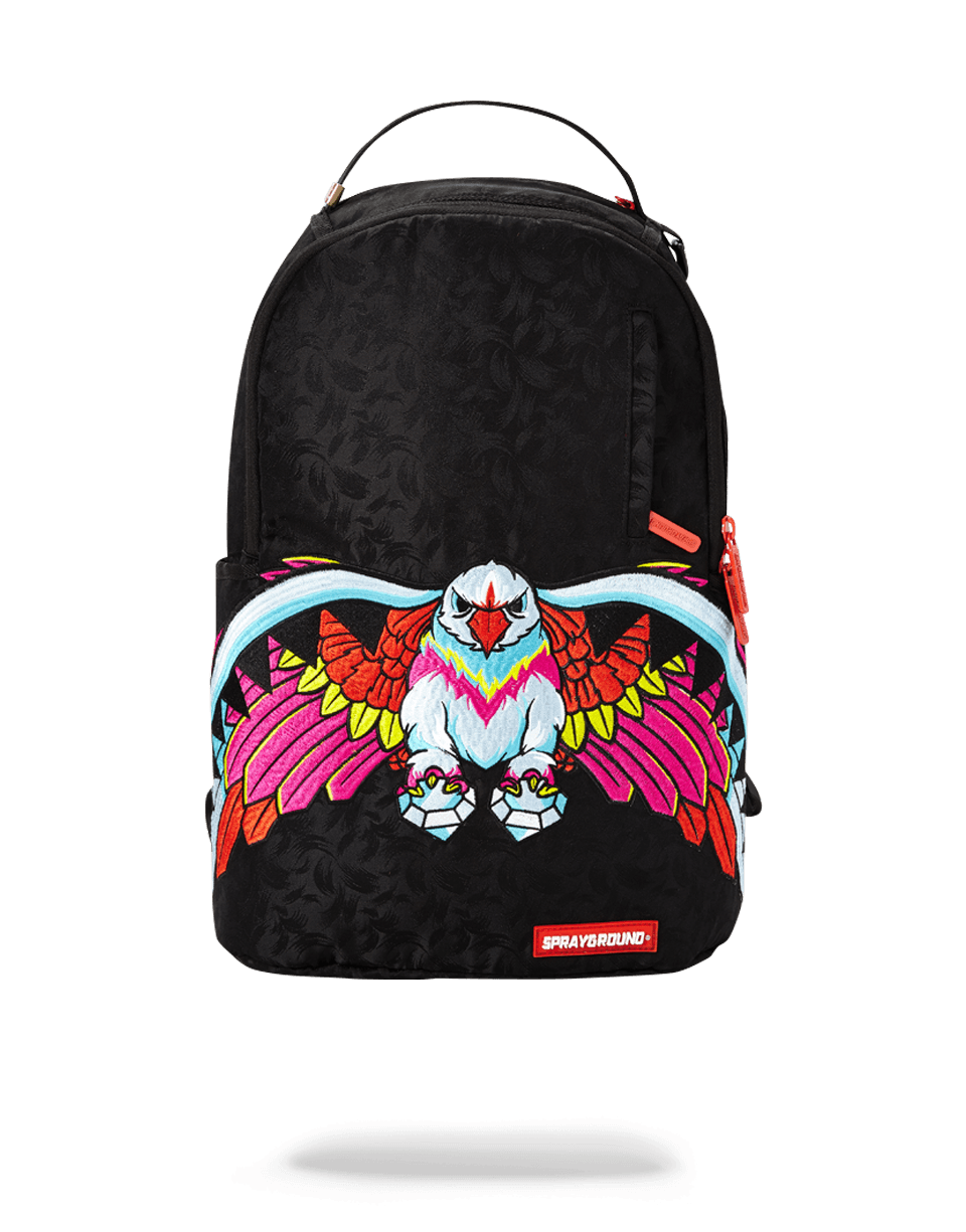 Sprayground TAKE OFF Birds backpack with front zipper pocket and side pockets