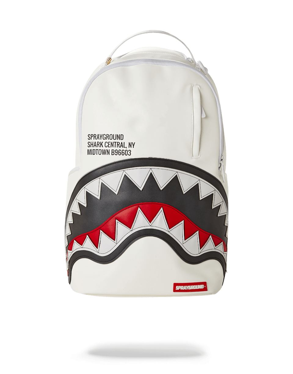 Afrojack x Sprayground backpack open, showing interior compartments for DJ equipment