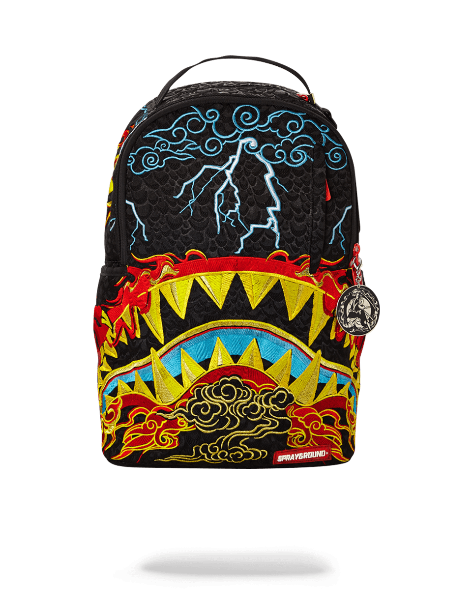 Dragon Shark Pro backpack opened to show laptop compartment and organizational pockets