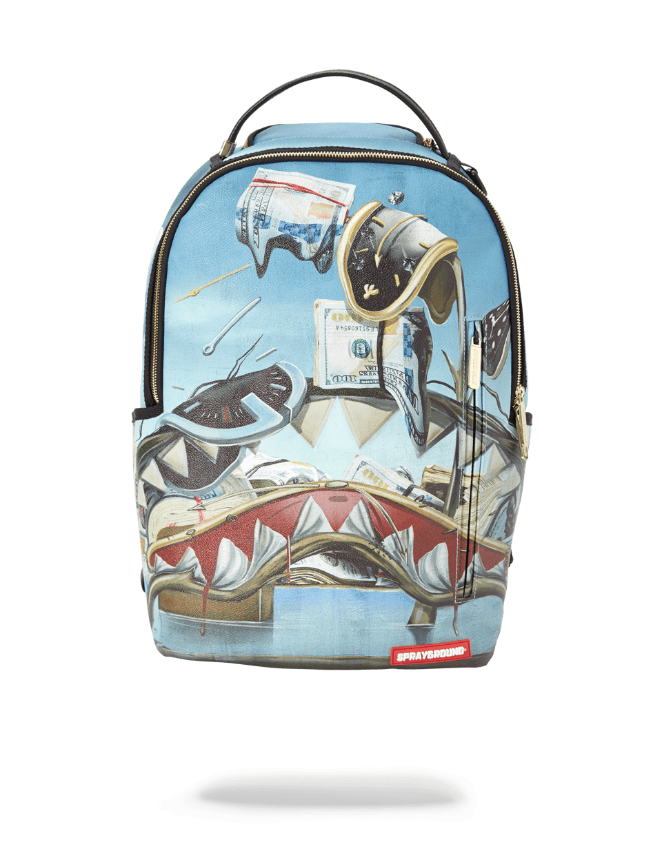 DALI SHARK vegan leather laptop backpack with front pocket