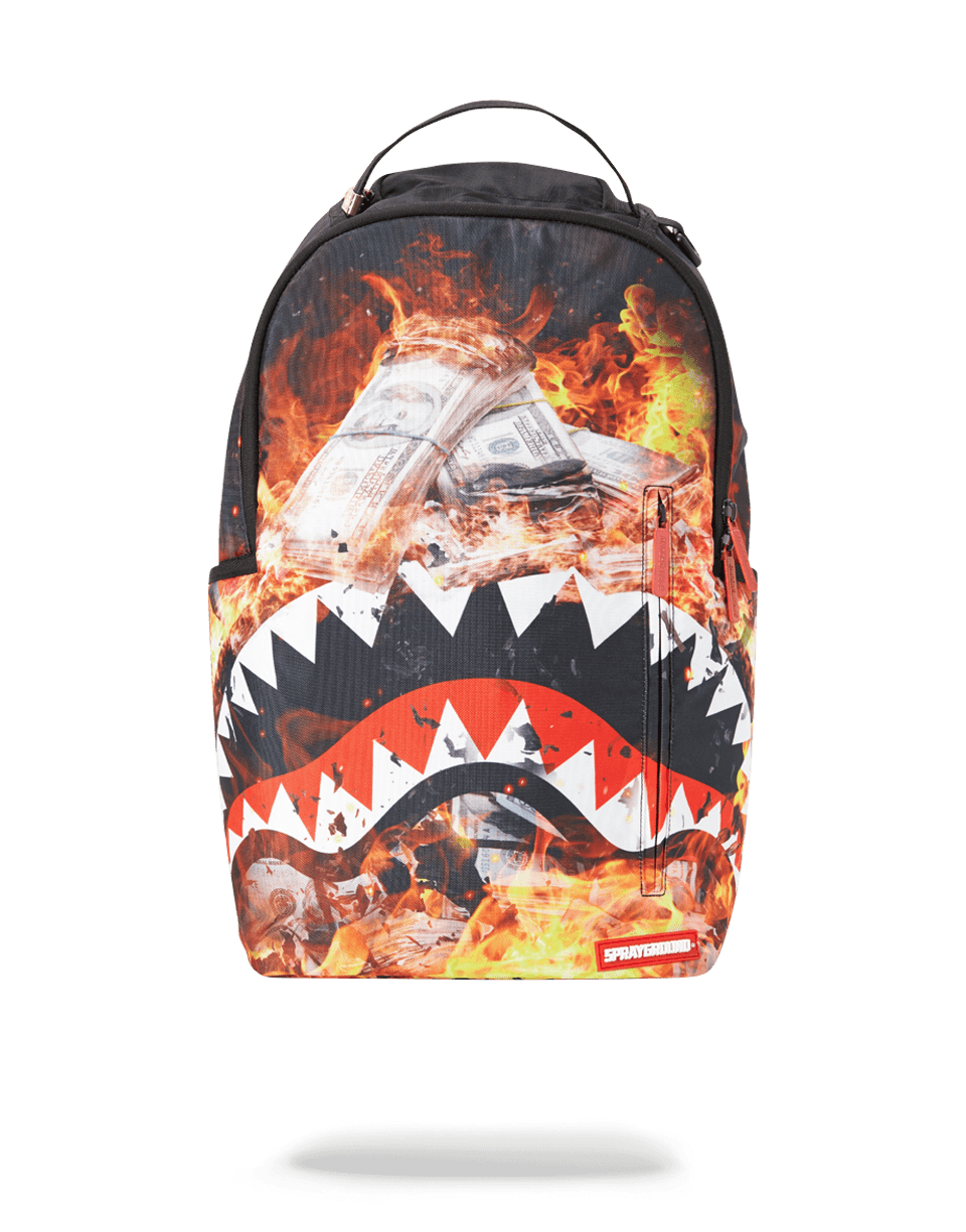Side view of Shark Fin Travel Backpack with adjustable straps