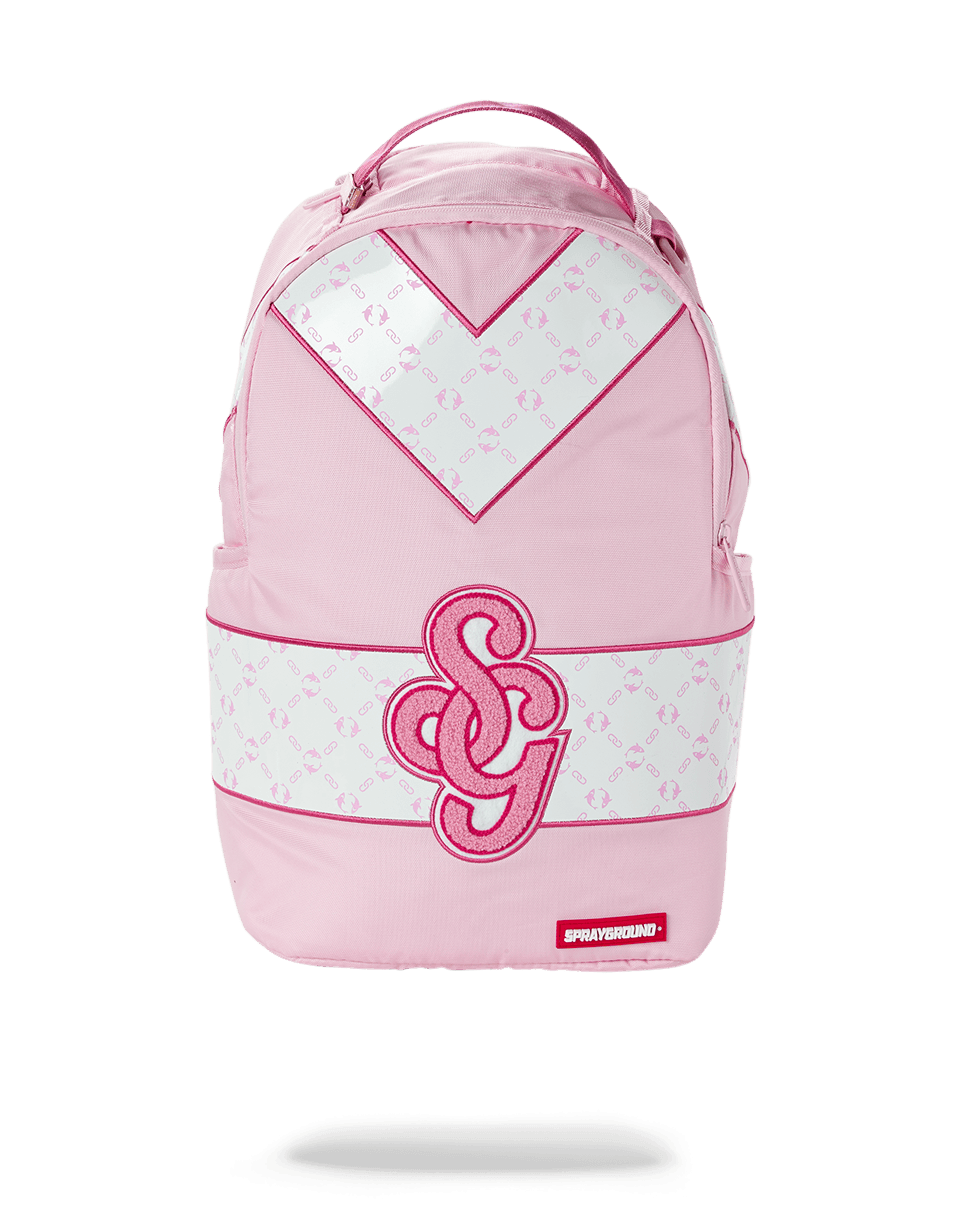 Close-up of Sparbie backpack with front zipper pocket and ergonomic mesh back padding.