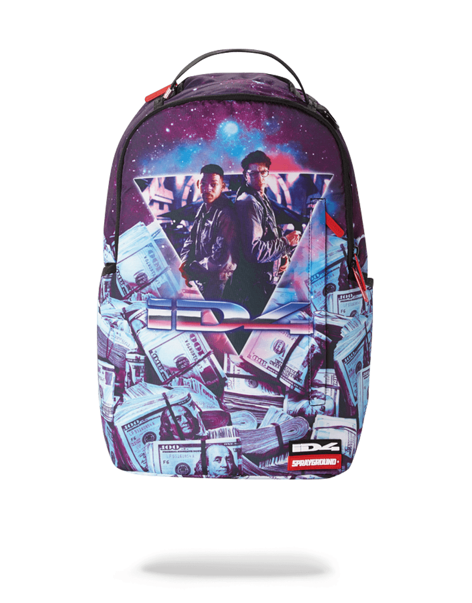 Close-up of the water-resistant backpack with multiple compartments and zipper details