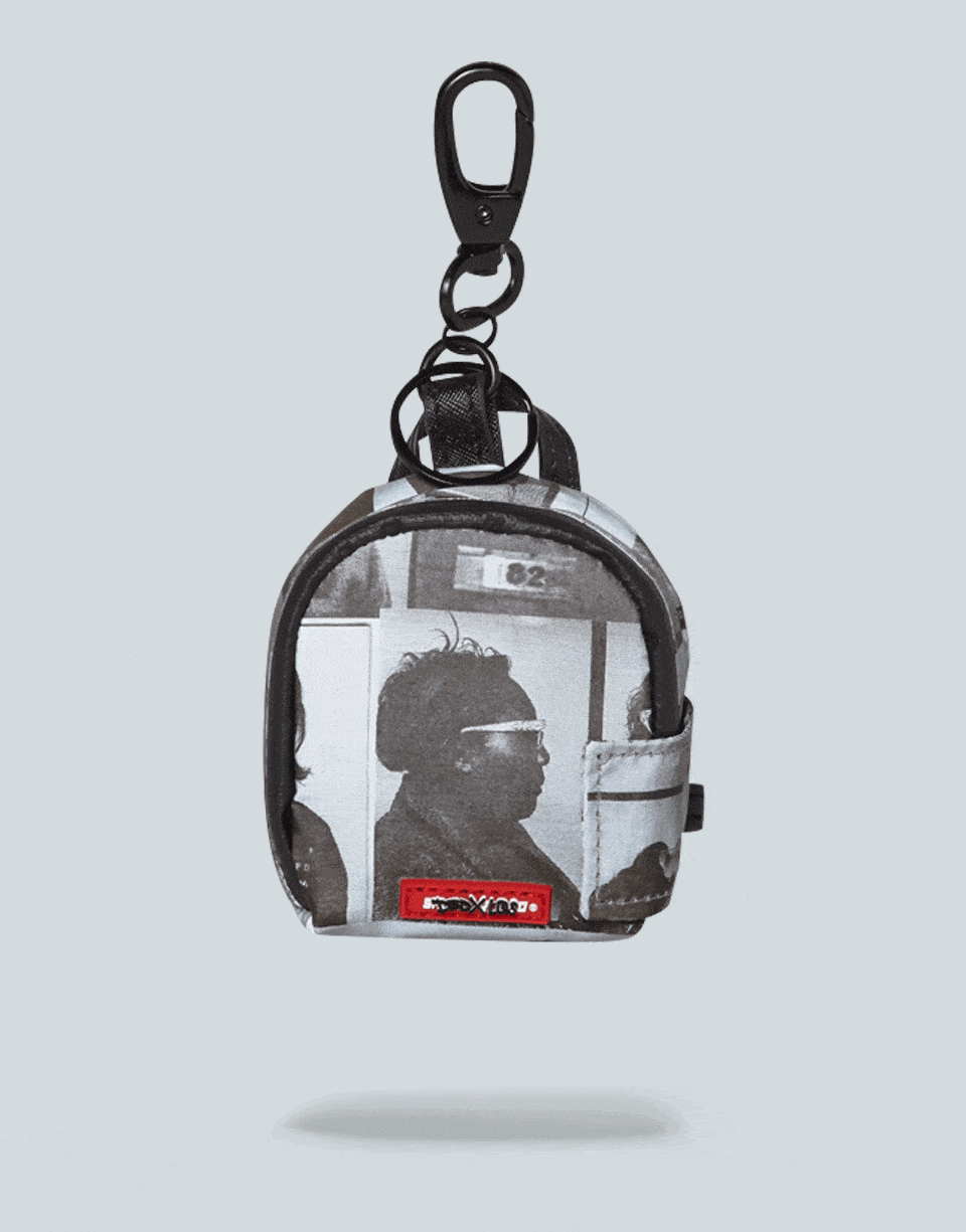 LQS x DBD 3M reflective keychain wallet with black and white mugshots design