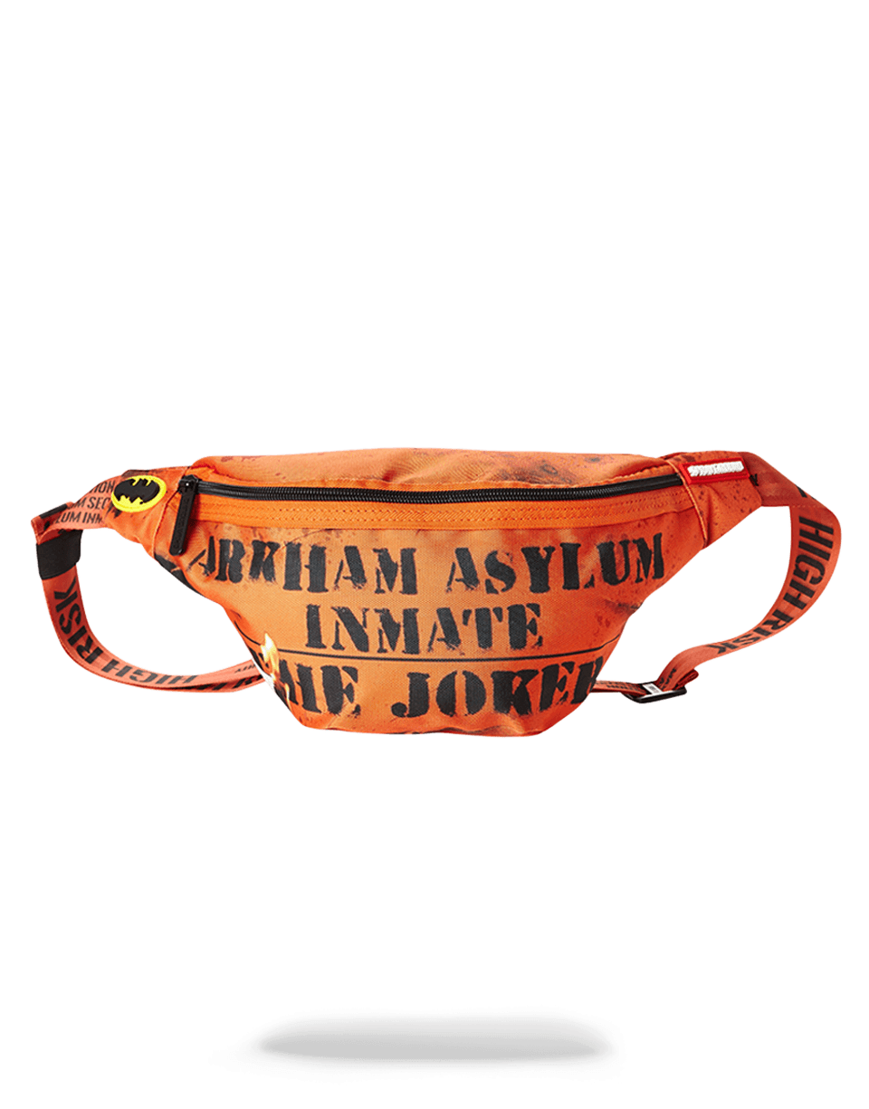 Joker Arkham crossbody bag styled with urban streetwear