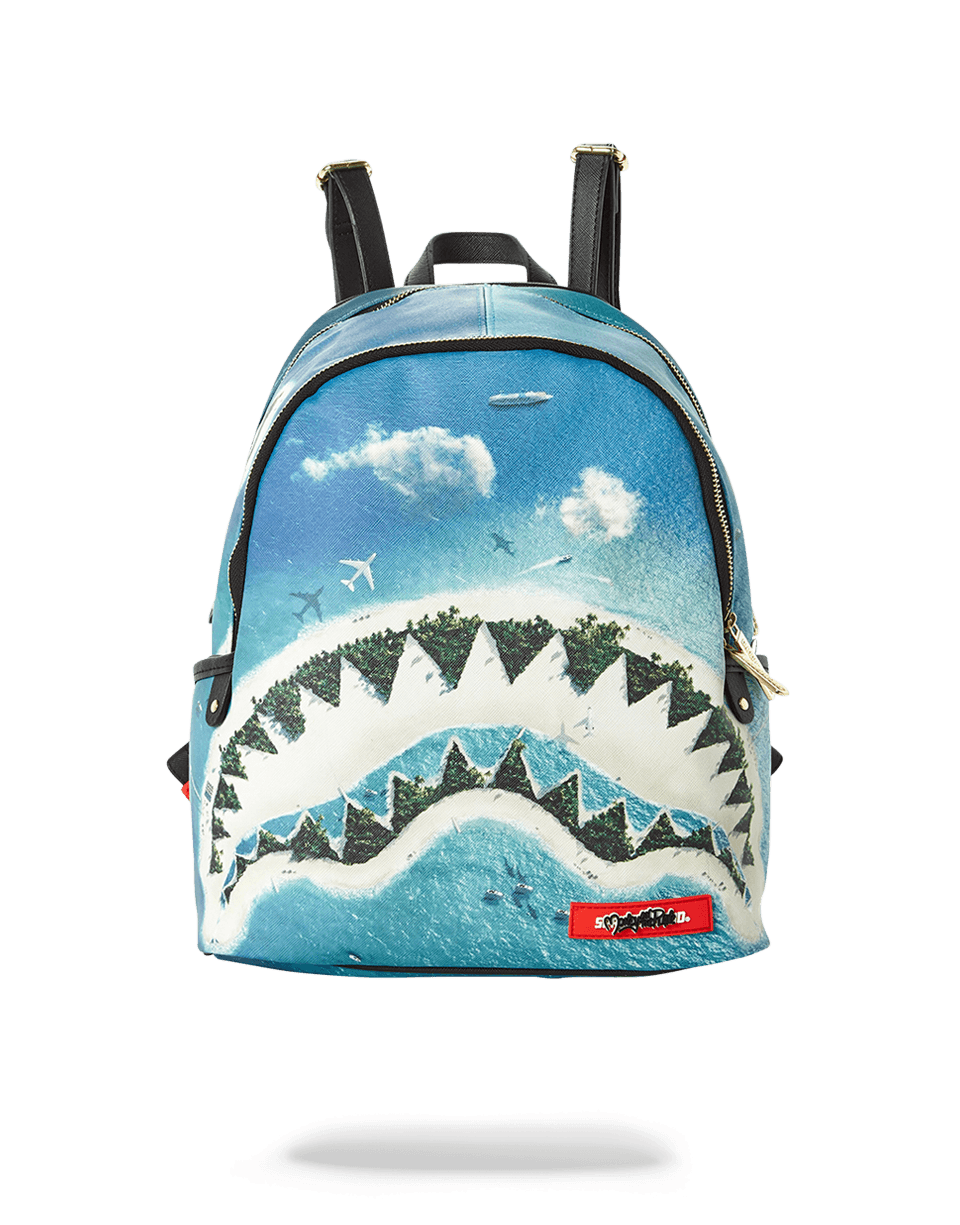 Sprayground Shark Island Savage leatherette tote bag with Sprayground Money bag