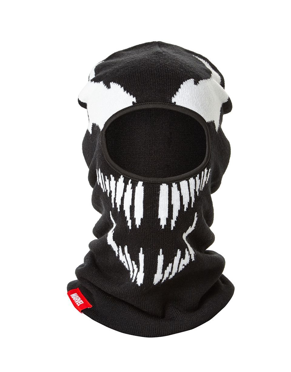 Front view of Venom Marvel ski mask, ideal for winter activities.