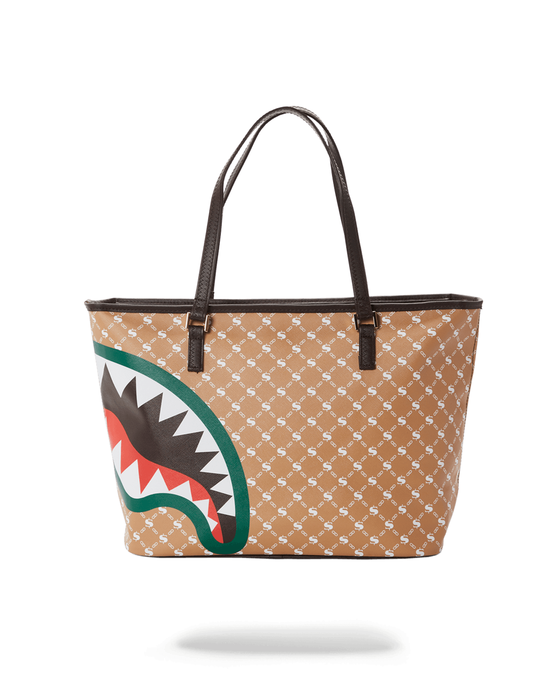 Sprayground Vegan Leather Leopard Print Tote Bag with Sprayground Logo Keychain Mirror