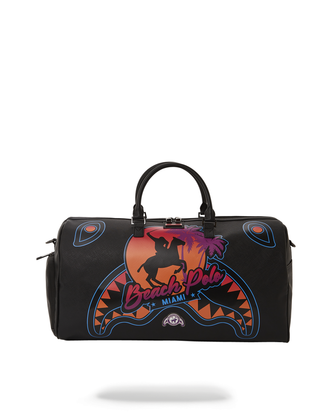 Miami Beach Polo black duffle bag with adjustable strap