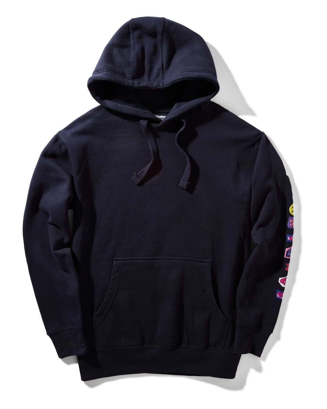 Front view of women's cotton zip up hoodie with Sandflower logo on sleeve