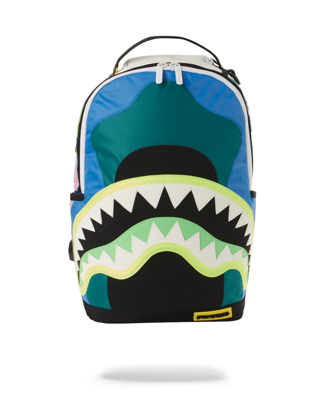Close-up of the Bel Air backpack’s velour laptop compartment and zippered pockets