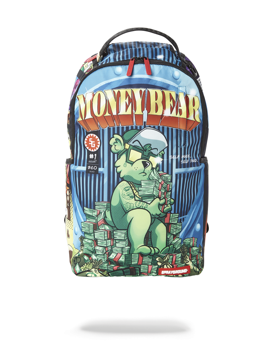 Sprayground Money Bear Backpack front view with laptop compartment